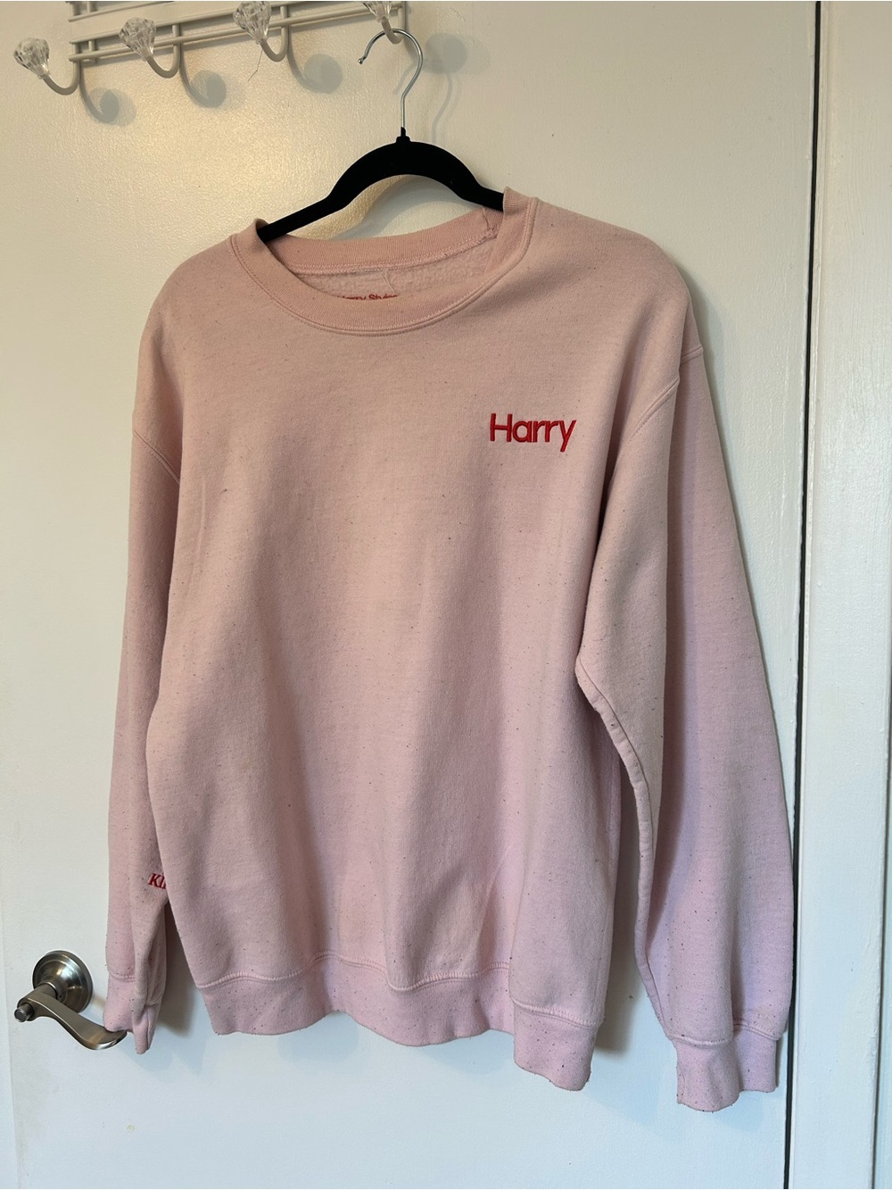 Harry Styles Pink Embroidered Crewneck